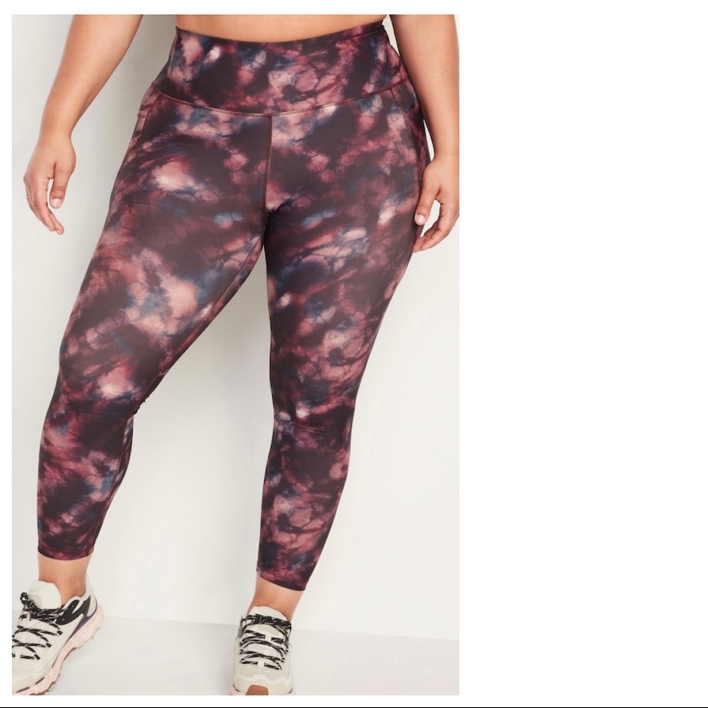 OLD NAVY High Waisted PowerSoft 7/8 Length Side Pocket Leggings 4X NWT Gym